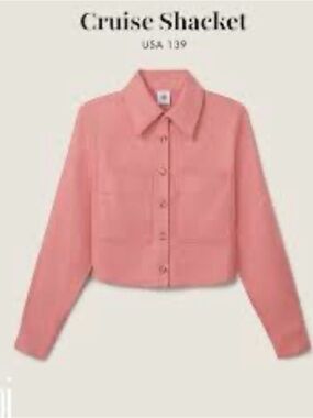 CAbi Cruise Shacket in Coral Pink